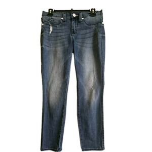 Rock & Republic Kashmiere Crop Jeans Womens 6 (29x24.5) Blue Low Rise Distressed